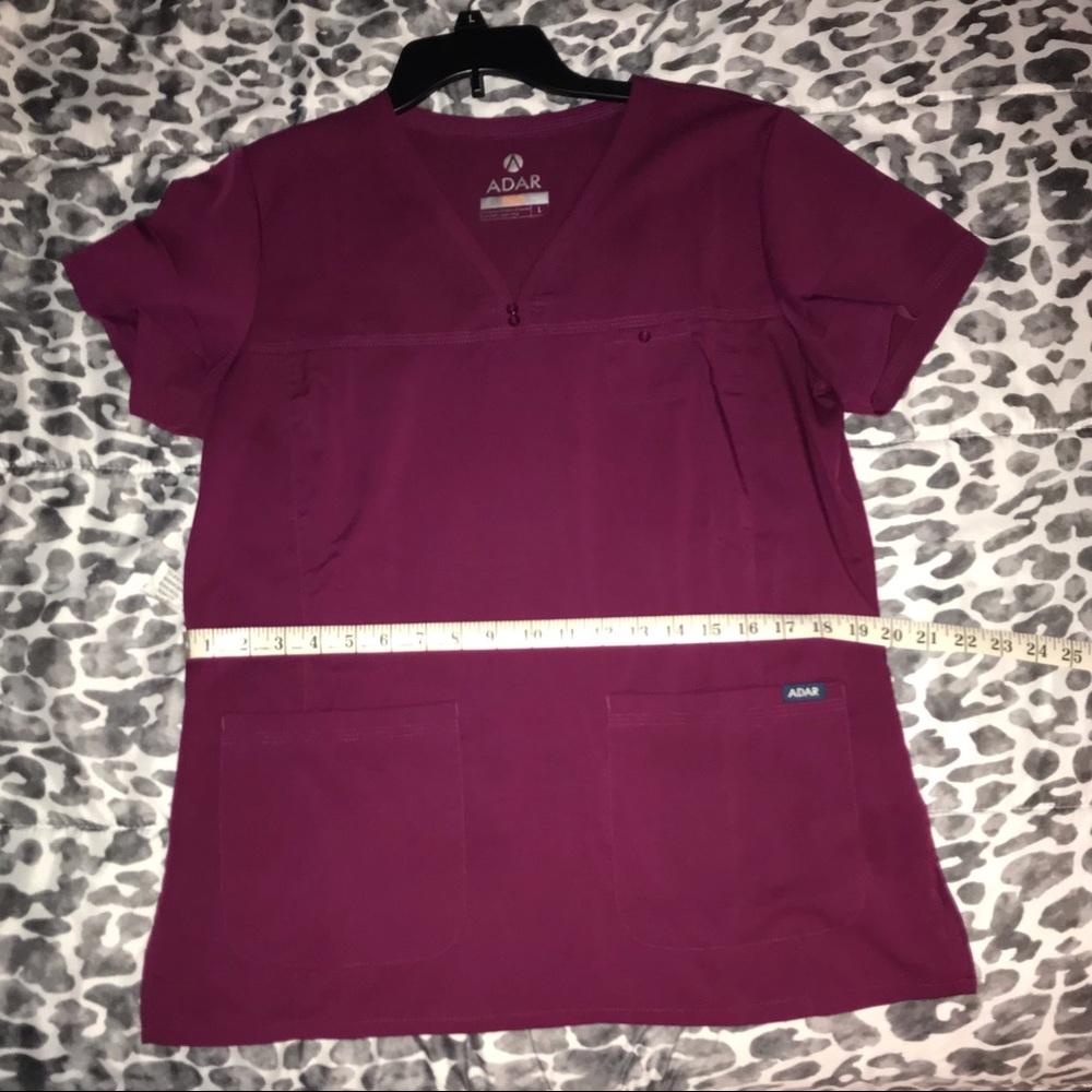 Adar burgundy scrub set for women